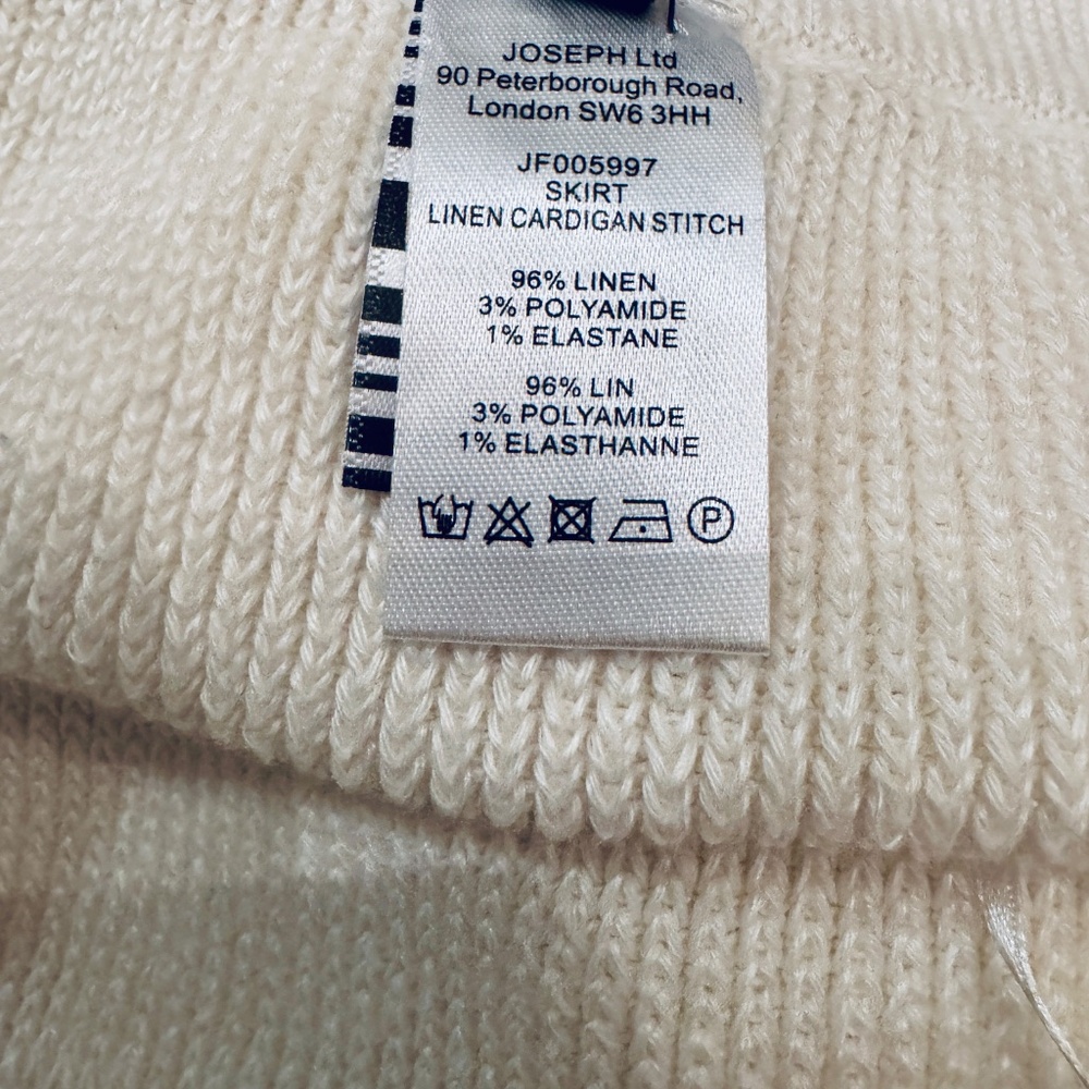 Joseph Ivory White Linen Cardigan Stitch Skirt - Picture 7 of 7